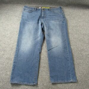 Lee Extreme Motion Jeans Mens 42x28 Blue Straight Tapered Leg Stretch Denim